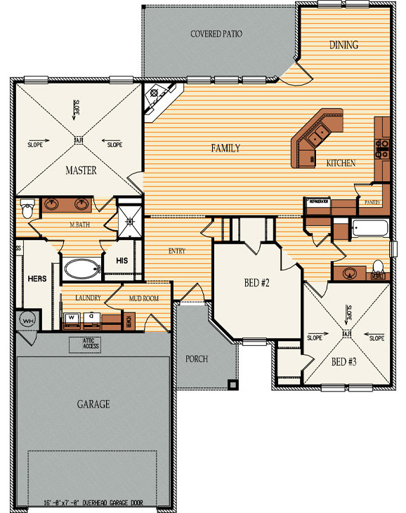 Floor plan of beautiful new home for sale in Lubbock, Texas.