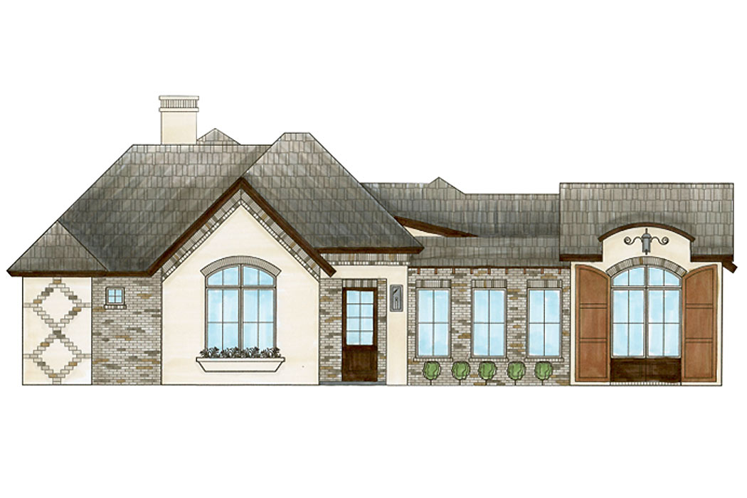 Artist's rendering of exterior of beautiful new home for sale in Lubbock, Texas.