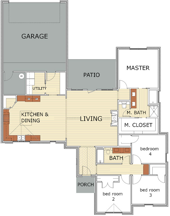 Floor plan of beautiful new home for sale in Lubbock, Texas.