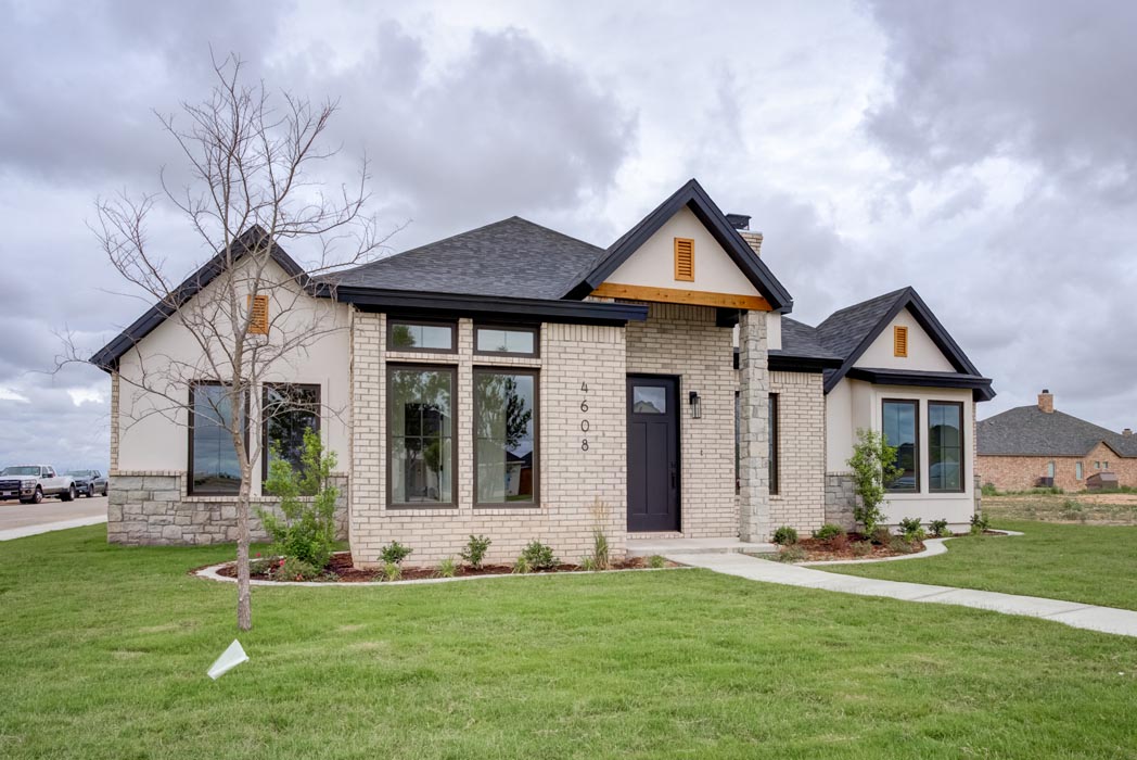 Exterior of beautiful new home in Lubbock, Texas.