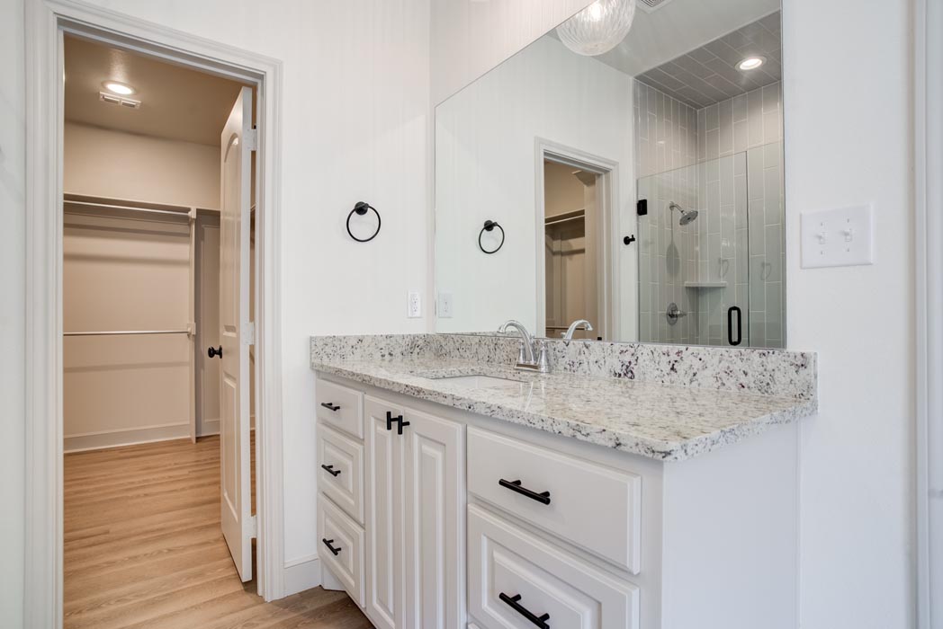 Vanity in master bath of new home for sale.