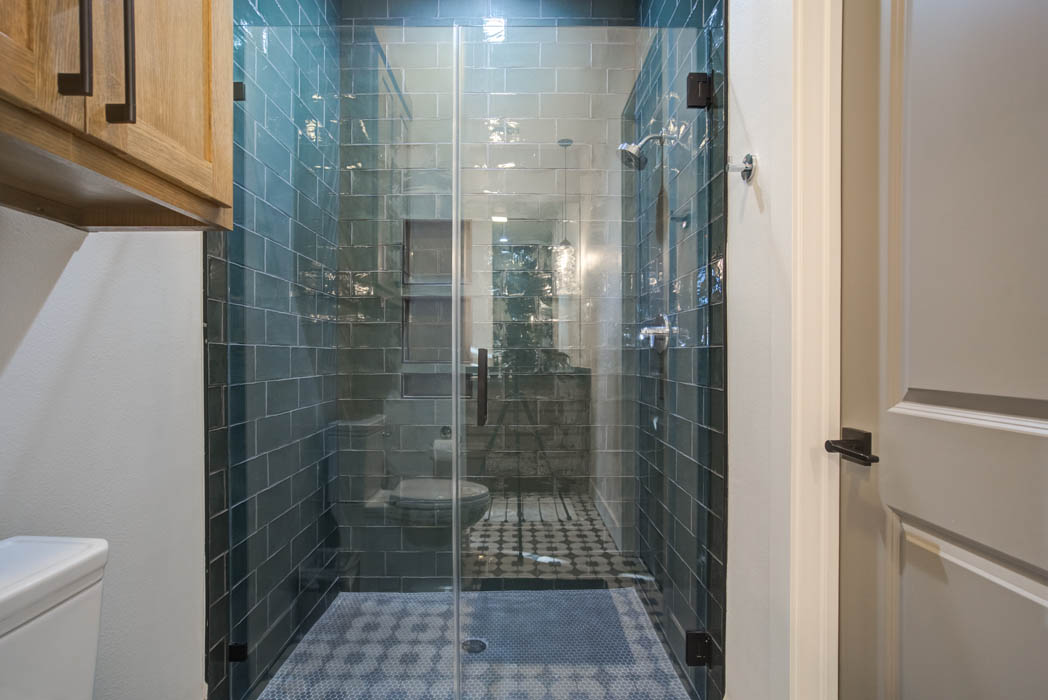 Shower in bath of custom home near Lubbock.