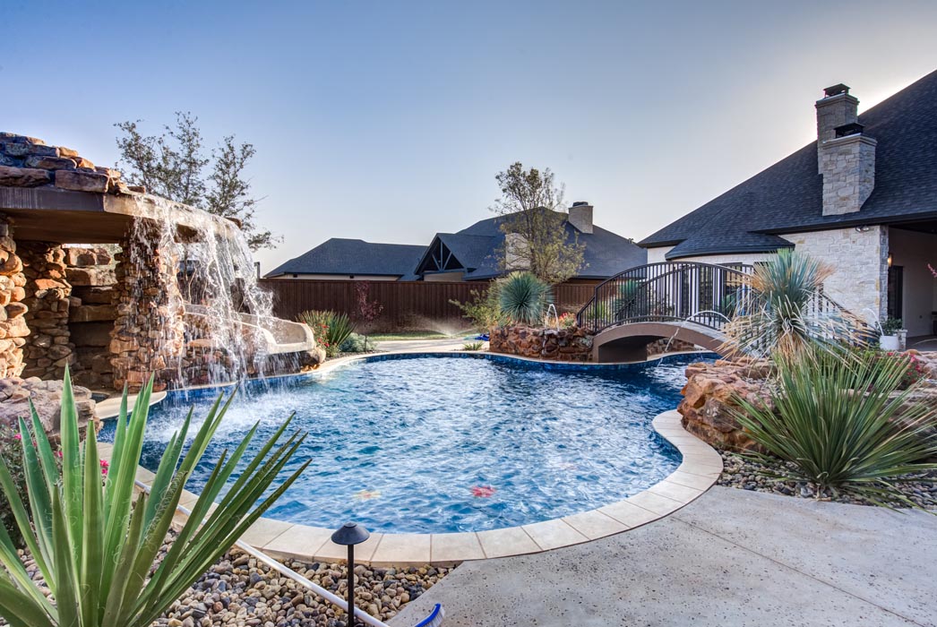Example of amazing outdoor living space in new home built by Sharkey Custom Homes in Lubbock, Texas.