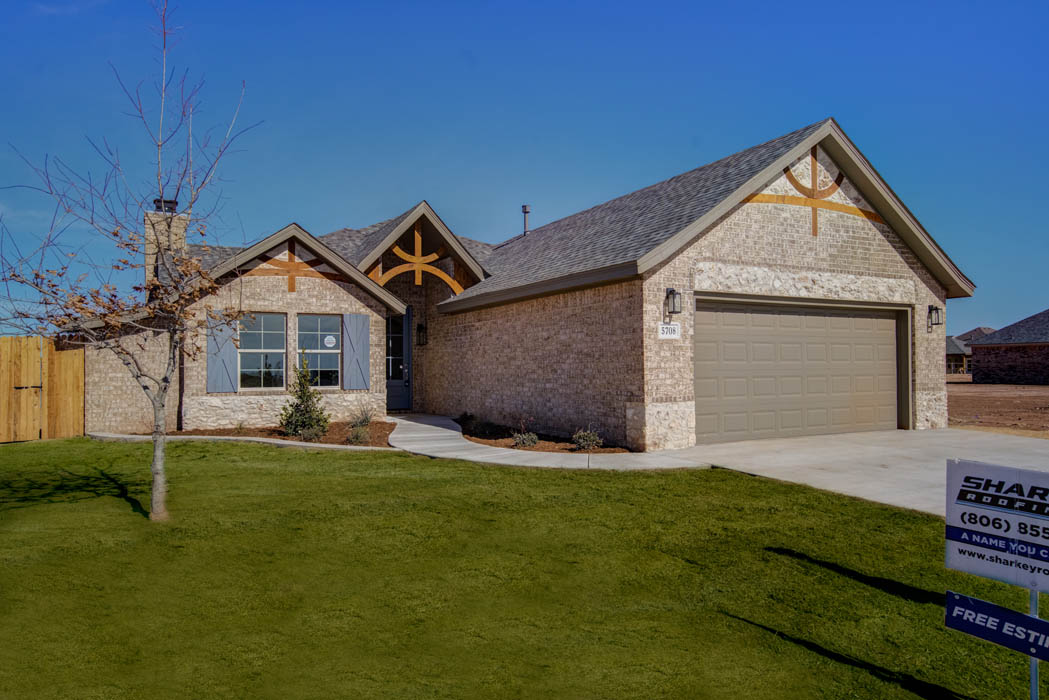 Exterior View of Custom Home in Lubbock, Texas.