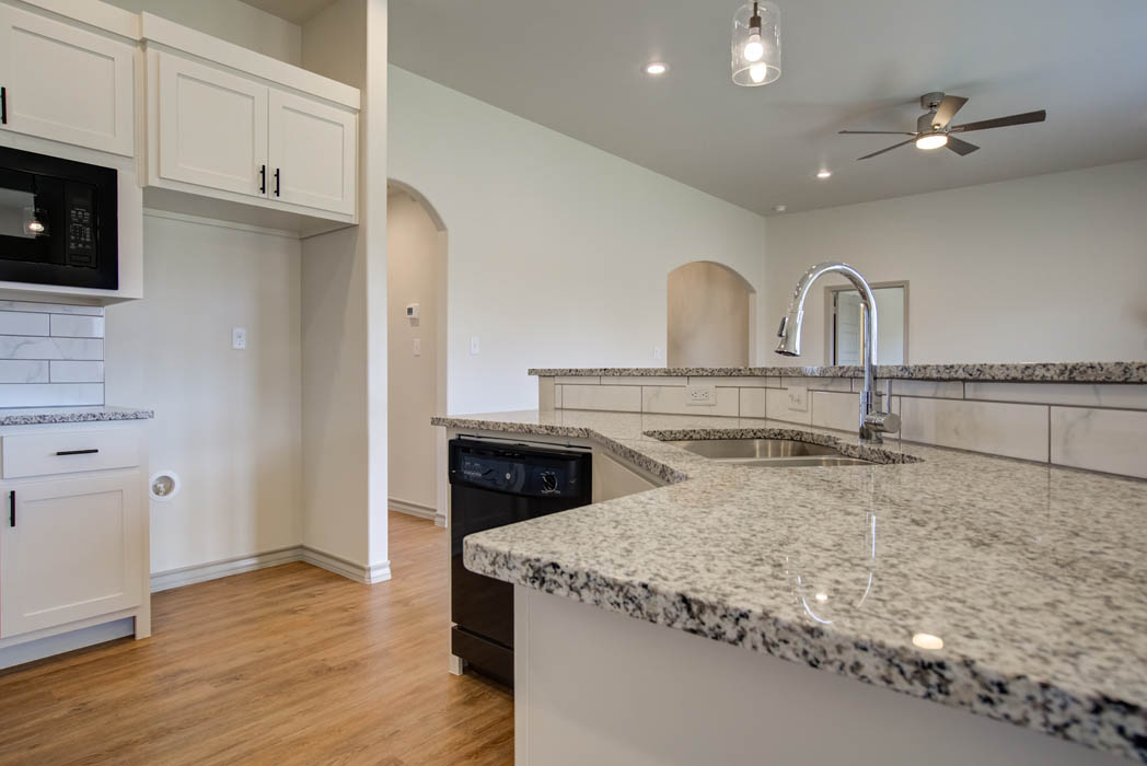 Beautiful kitchen in new home for sale in Lubbock, Texas.