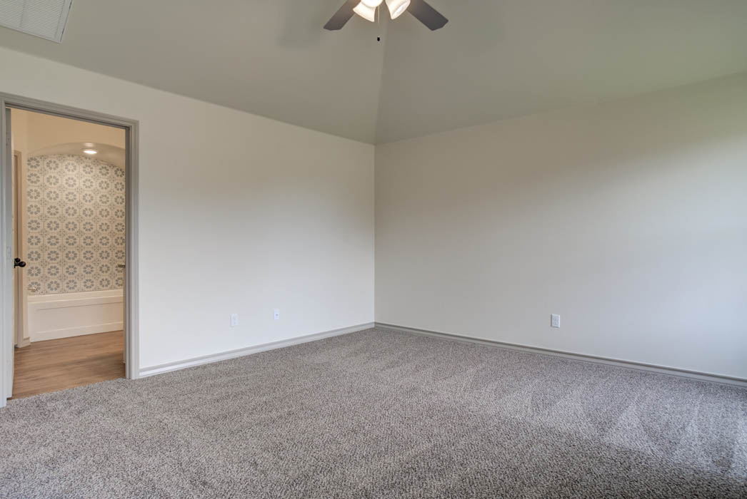 Spacious master bedroom in new home for sale in Lubbock.