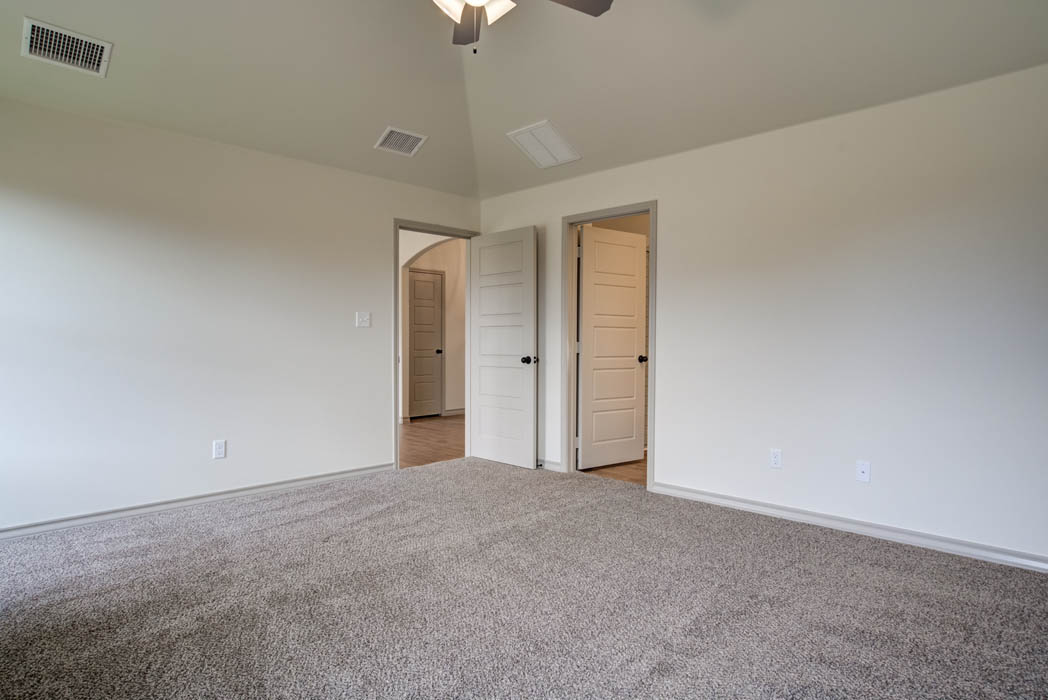 Master bedroom in new home for sale in Lubbock, Texas.