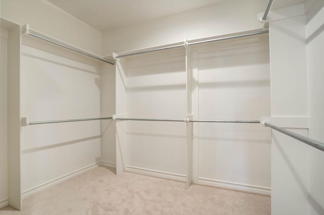 Spacious master closet in new home for sale in Lubbock, Texas.