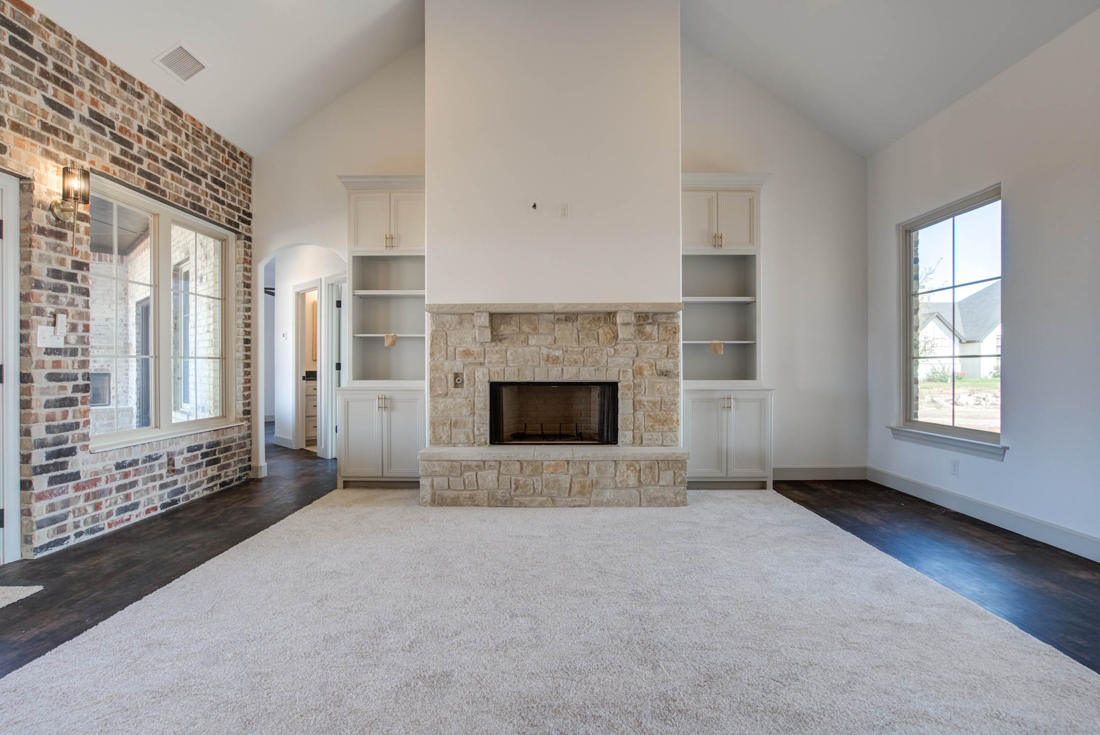 Beautiful living area in new home for sale near Lubbock, Texas.