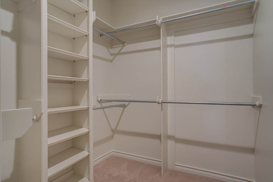 Spacious closet in master bedroom of Lubbock home.