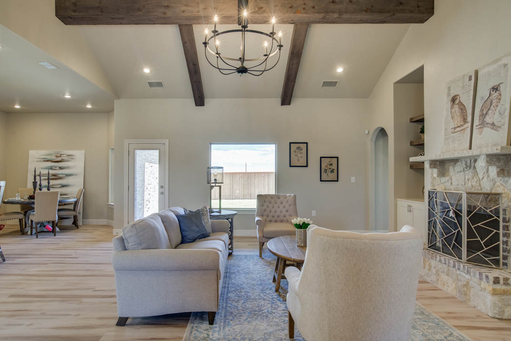 Living area for gorgeous new home in Wolfforth, Texas.