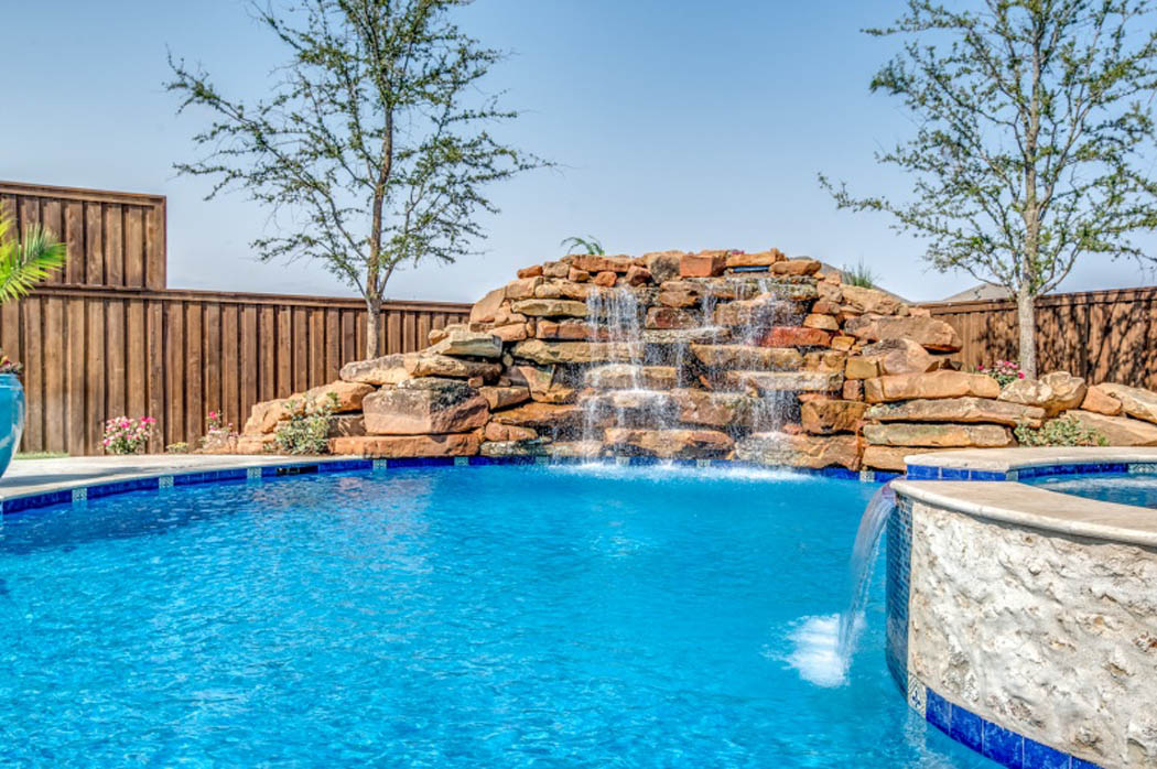 Pool in custom home in West Texas.