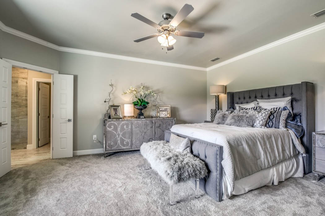 Spacious master bedroom in Lubbock area home.
