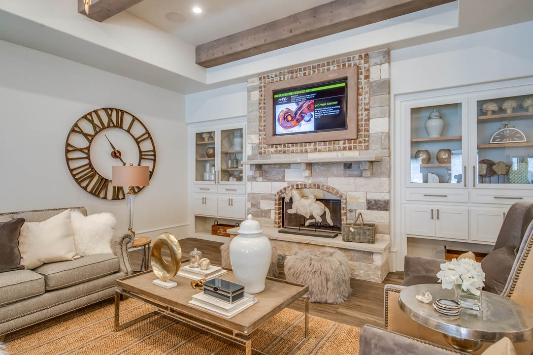 Beautiful living area in custom home in the Lubbock, Texas area.