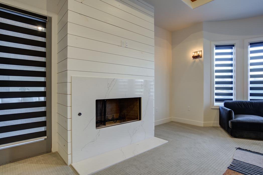 Example of fireplace in beautiful new home built by Sharkey Custom Homes in Lubbock, Texas.