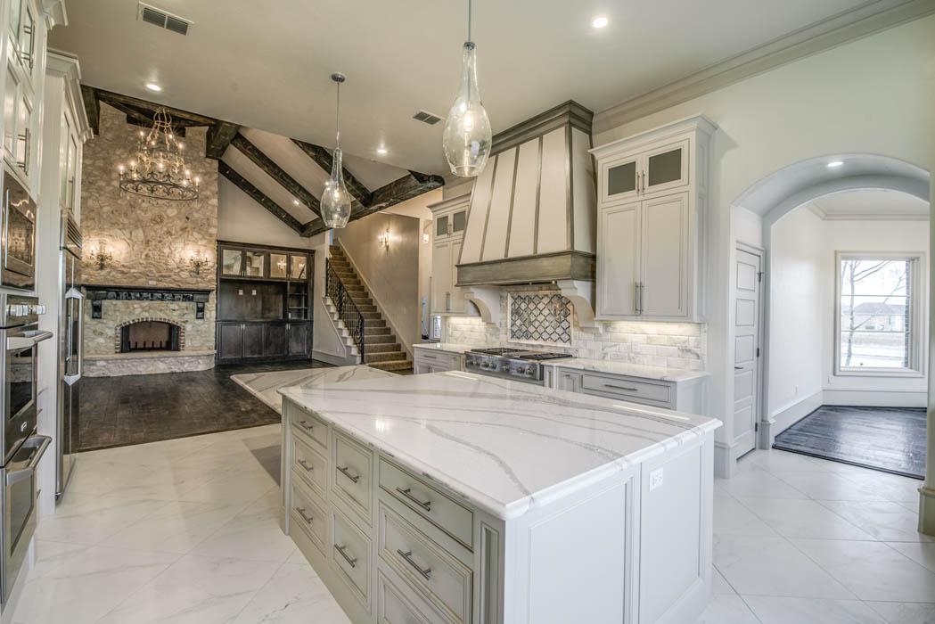 Photograph of spacious kitchen in custom home in Lubbock, Texas.