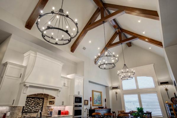 Amazing vaulted ceiling in kitchen of custom home in Lubbock, Texas.