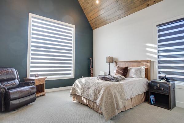 Beautiful bedroom in home built by Sharkey Custom Homes in the Lubbock area.