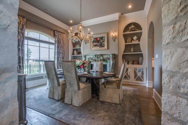 Beautiful dining room in custom Lubbock, Texas home.