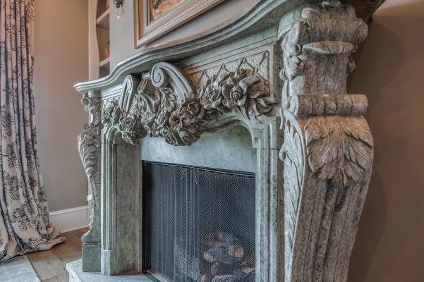 Beautiful fireplace in West Texas home.