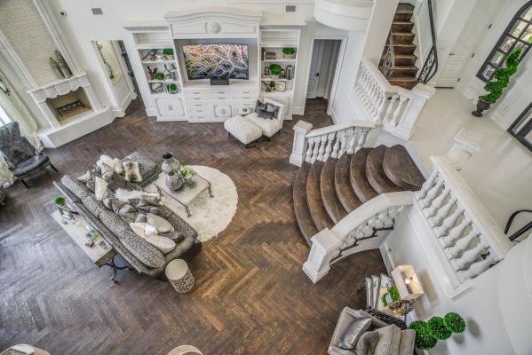 Beautiful living area in custom home in the Lubbock, Texas area.