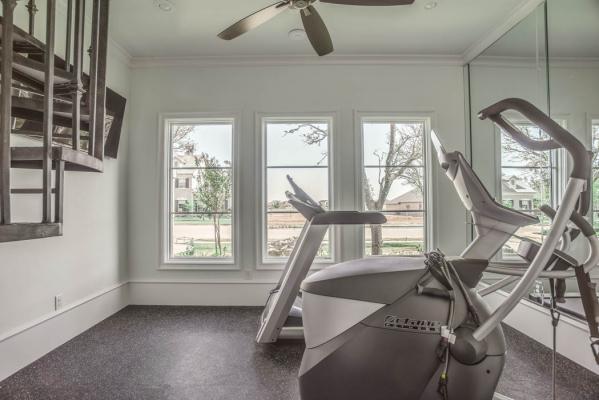 Spacious exercise room in Lubbock home.